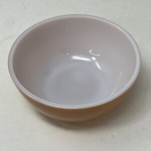 Vintage Anchor Hocking 5" Painted Peach Nougat Milk Glass [8oz 1-Cup] Chili Bowl